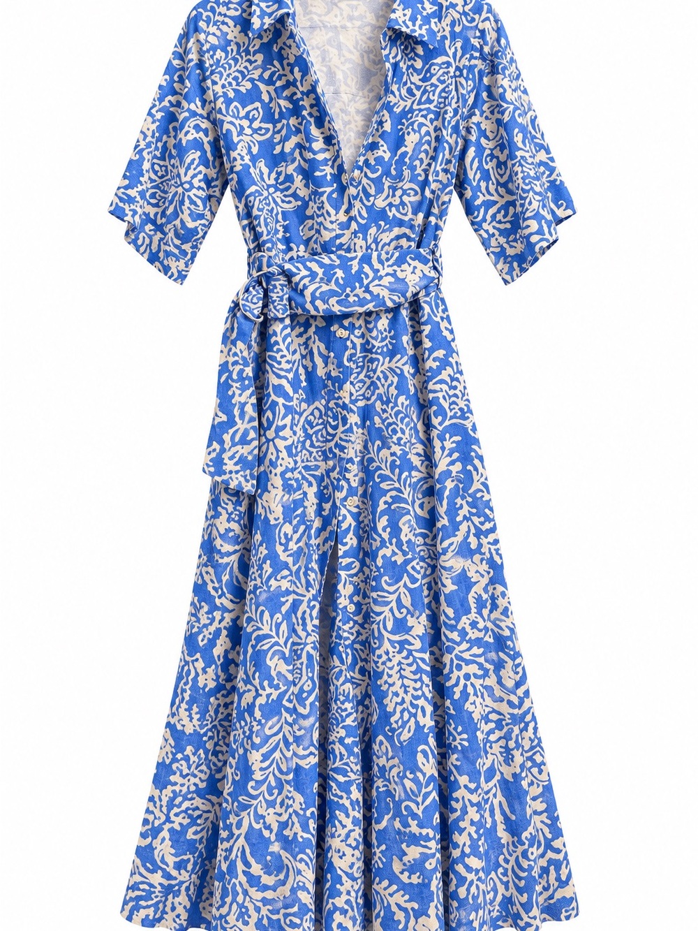 Zara Blue and White Floral Maxi Wrap Dress